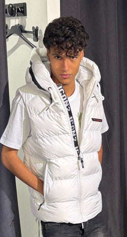 Doudoune Sans Manches Blanches
