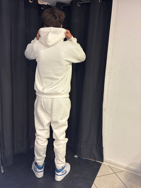 Ensemble sweat à Capuche et Pantalon Blanc