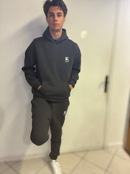 Ensemble Sweat à Capuche et Pantalon Gris Antracite