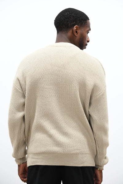 Pull Col Rond Beige