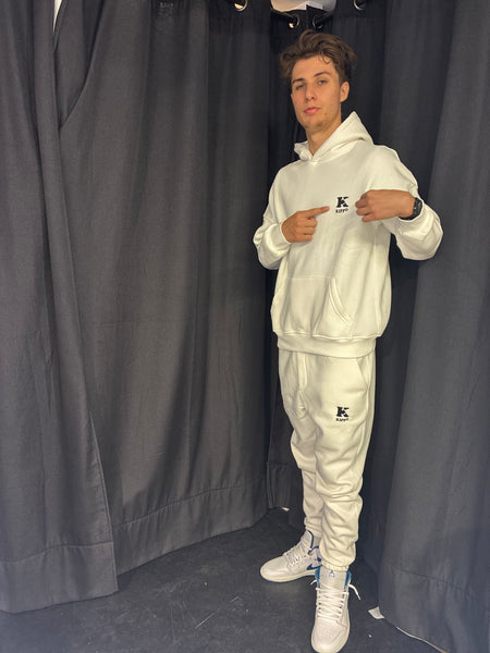 Ensemble sweat à Capuche et Pantalon Blanc