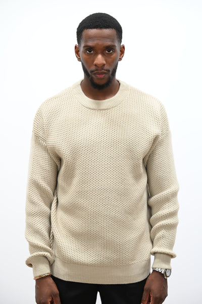 Pull Col Rond Beige