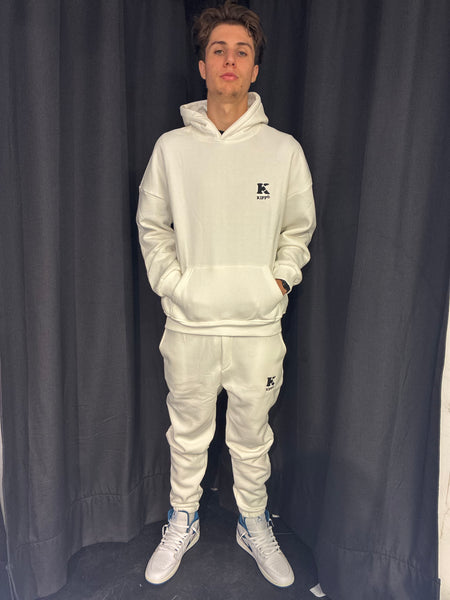Ensemble sweat à Capuche et Pantalon Blanc