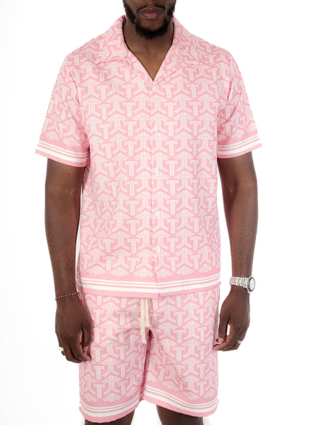 Ensemble chemise et short à forme géométrique