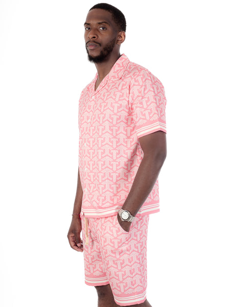 Ensemble chemise et short à forme géométrique