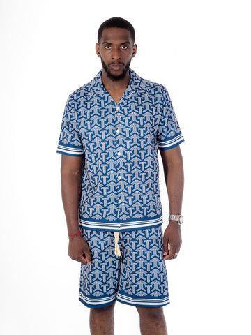 Ensemble chemise et short à forme géométrique