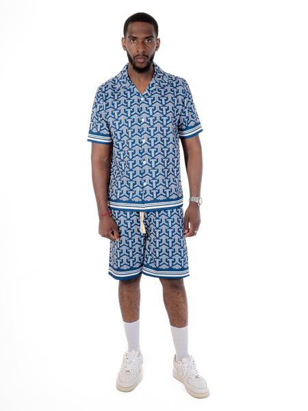 Ensemble chemise et short à forme géométrique