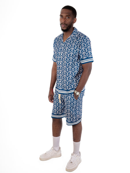 Ensemble chemise et short à forme géométrique