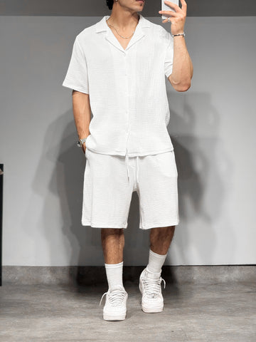 Ensemble chemise et short blanc