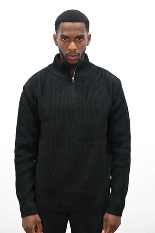 Pull Col Demi Zip Noir