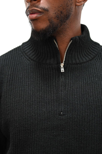 Pull Col Demi Zip Noir