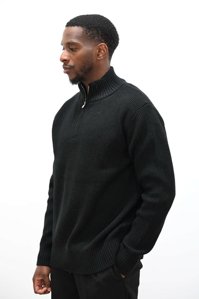 Pull Col Demi Zip Noir