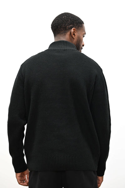 Pull Col Demi Zip Noir