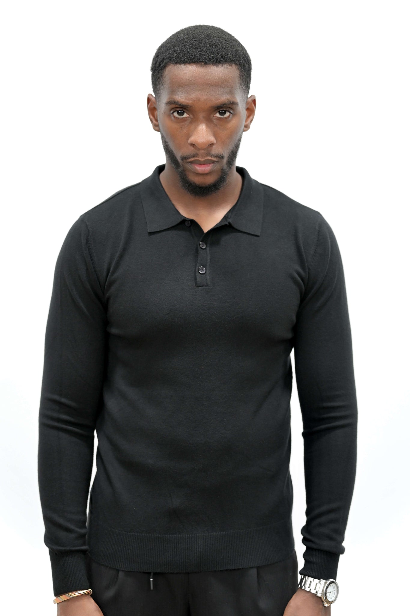 Pull Col Polo Noir