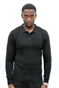 Pull Col Polo Noir