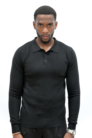 Pull Col Polo Noir