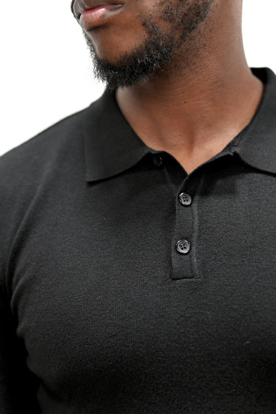 Pull Col Polo Noir