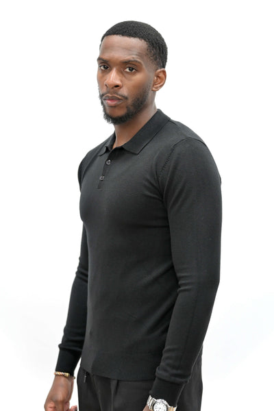 Pull Col Polo Noir