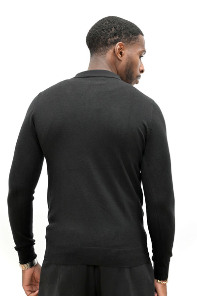 Pull Col Polo Noir