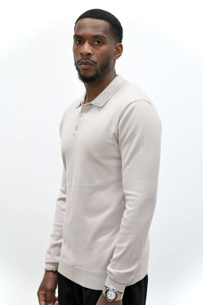 Pull Col Polo Crème