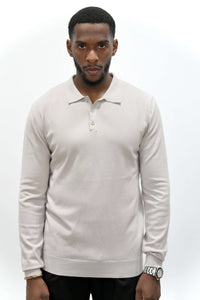 Pull Col Polo Crème