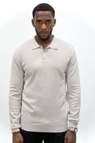 Pull Col Polo Crème