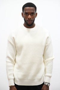 Pull Col Rond Crème
