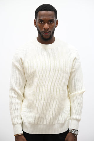 Pull Col Rond Crème