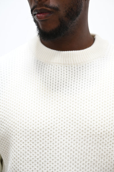 Pull Col Rond Crème