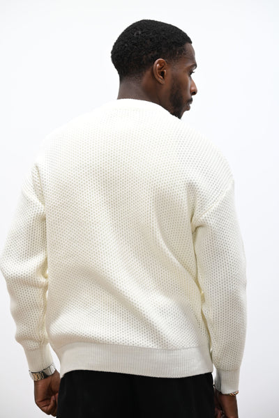 Pull Col Rond Crème
