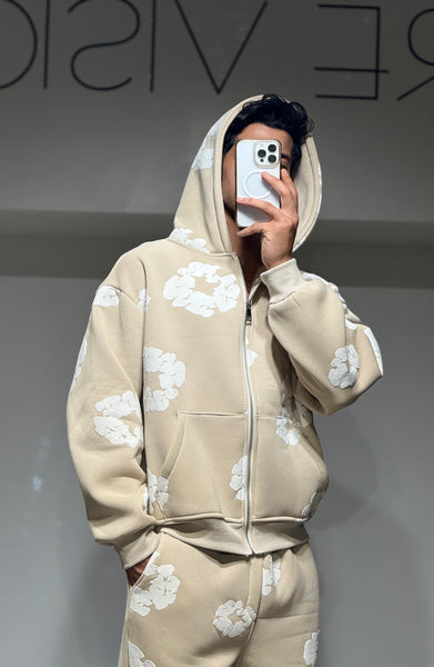 Ensemble Veste et Pantalon Jogging à Fleurs
