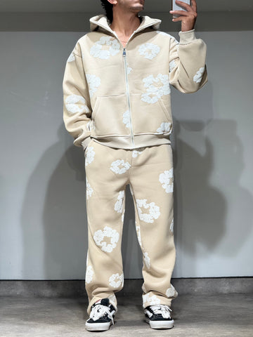 Ensemble Veste et Pantalon Jogging à Fleurs