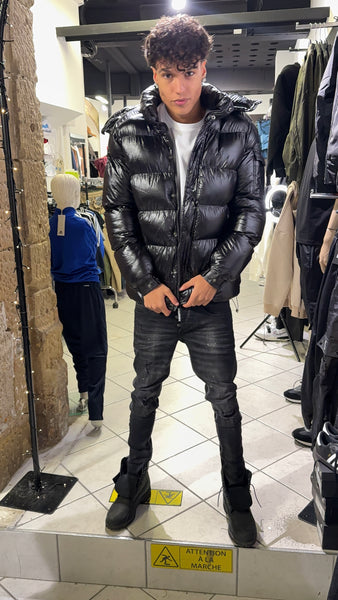 Doudoune Brillante Noire