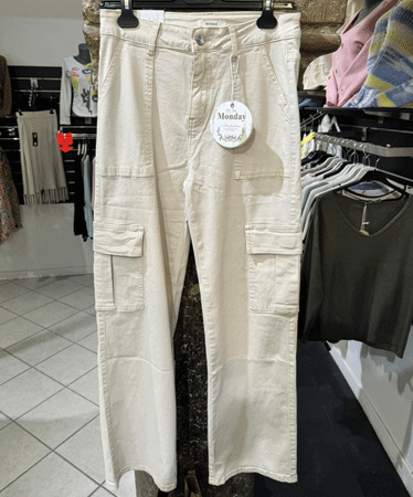 Pantalon Cargo Femme Beige