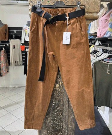 Pantalon Femme Velours Marron