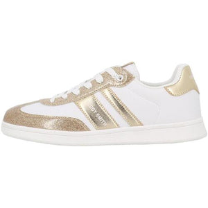 Basket Teddy Smith Femme Blanc et Doré