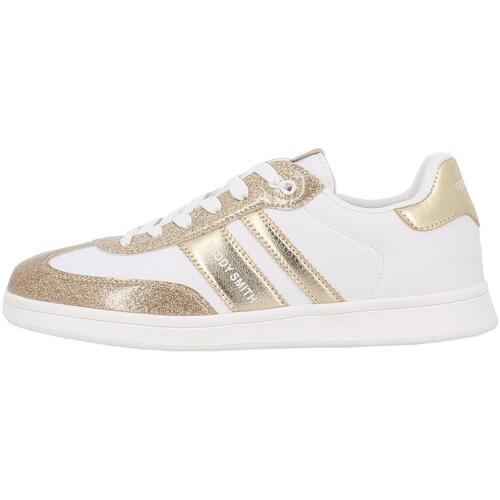 Basket Teddy Smith Femme Blanc et Doré