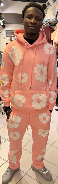 Ensemble fleur rose