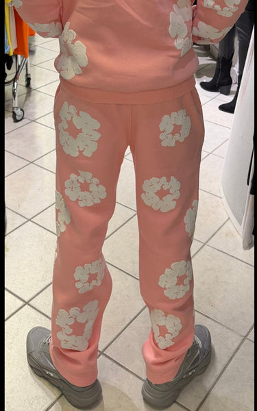 Pantalon fleur rose
