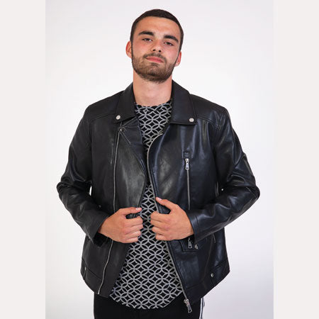 Veste Simili Cuir L615 Noir